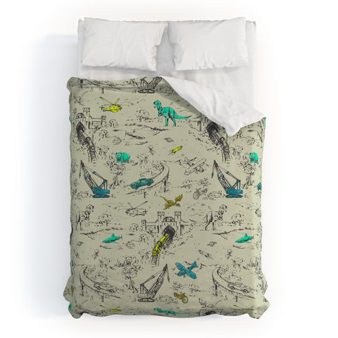 Pattern State Adventure Toile Duvet Cover