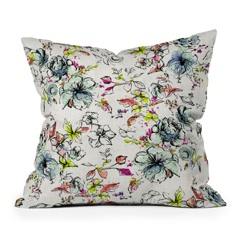 Pattern State Camp Floral Linen Outdoor Throw Pillow
