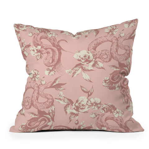 Pattern State Floral Snake Blush Outdoor Throw Pillow