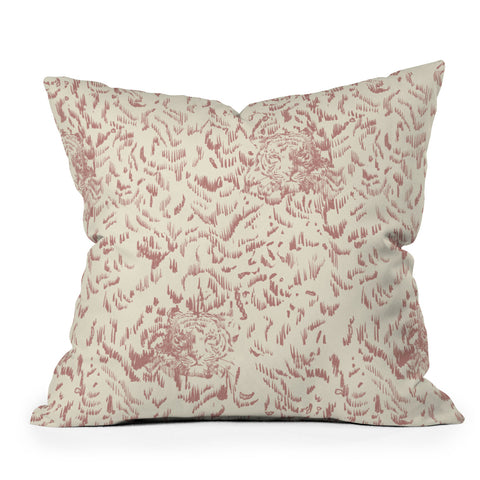 Pattern State Tiger Sketch Outdoor Throw Pillow