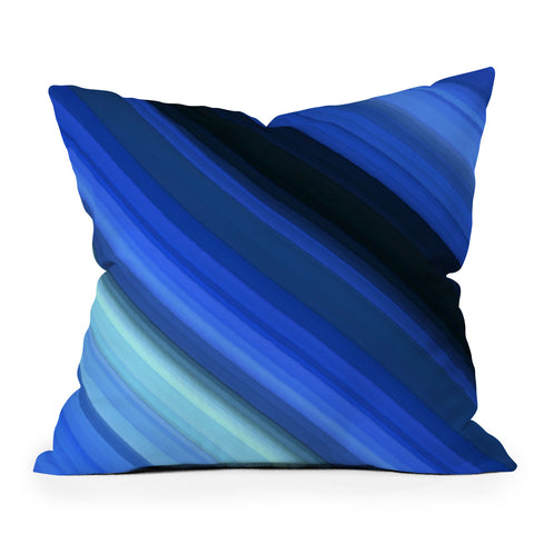 Paul Kimble Blue Stripes Outdoor Throw Pillow