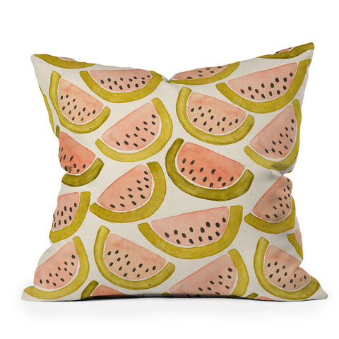 Pauline Stanley Watermelon Pattern Outdoor Throw Pillow