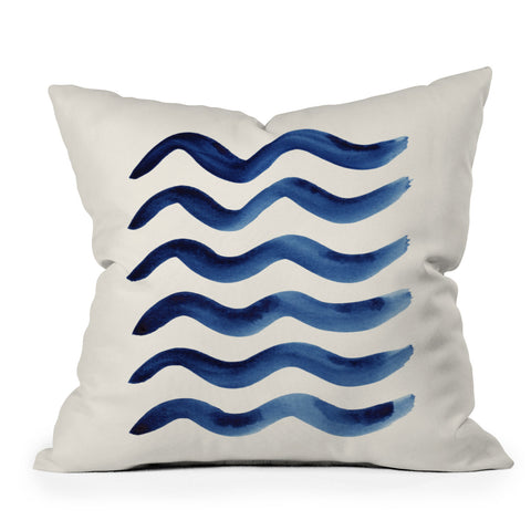 Pauline Stanley Waves Strokes Outdoor Throw Pillow