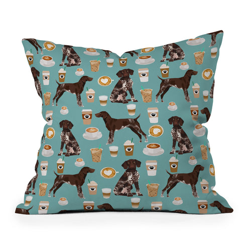Petfriendly German Shorthaired Pointer Outdoor Throw Pillow