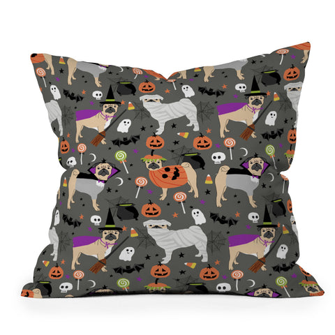 Petfriendly Pug halloween costumes mummy w Outdoor Throw Pillow