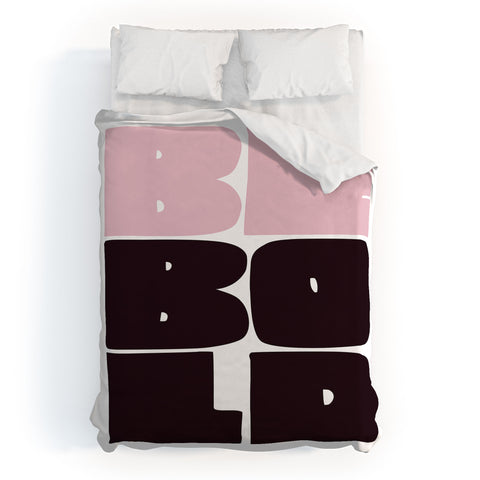 Phirst Be Bold black and pink Duvet Cover