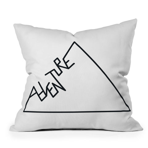 Phirst Black and white Adventure typo Outdoor Throw Pillow