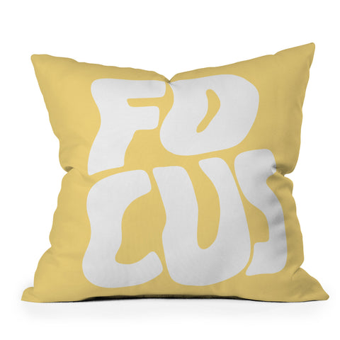 Phirst Focus yellow and white Outdoor Throw Pillow