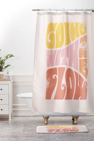 Phirst Going with the flow Vintage Shower Curtain And Mat