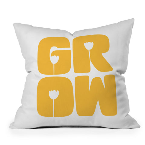 Phirst Grow Typography Outdoor Throw Pillow