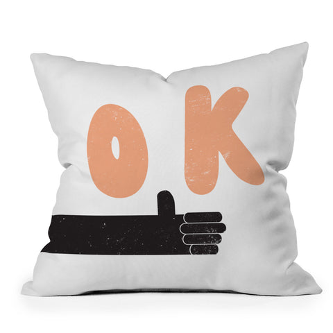 Phirst OK Thumbs Up Outdoor Throw Pillow
