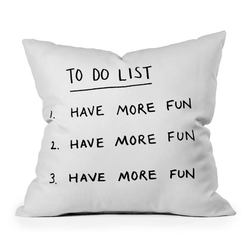 Phirst To Do List Outdoor Throw Pillow