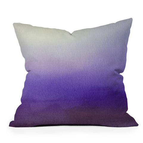 PI Photography and Designs Purple White Watercolor Blend Outdoor Throw Pillow