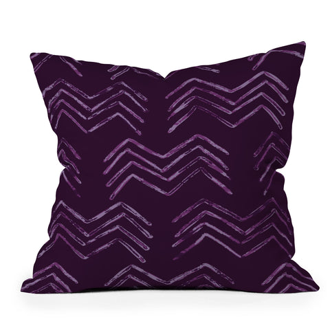 PI Photography and Designs Tribal Chevron Purple Outdoor Throw Pillow