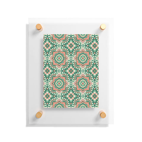 Pimlada Phuapradit Floral Mandala Tiles Green Floating Acrylic Print