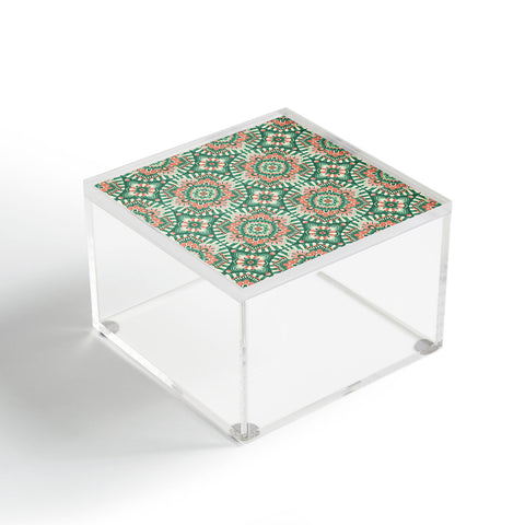 Pimlada Phuapradit Floral Mandala Tiles Green Acrylic Box