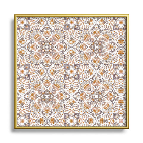Pimlada Phuapradit Floral Tiles 10 Square Metal Framed Art Print