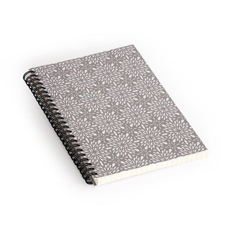 Pimlada Phuapradit Geo star tiles 2 Grey Spiral Notebook