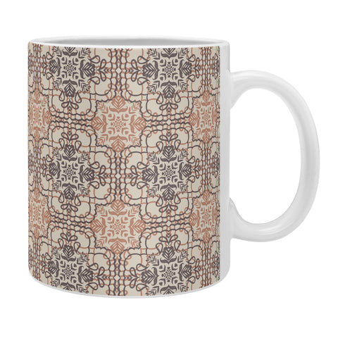Pimlada Phuapradit Lace Tiles Beige and Brown Coffee Mug
