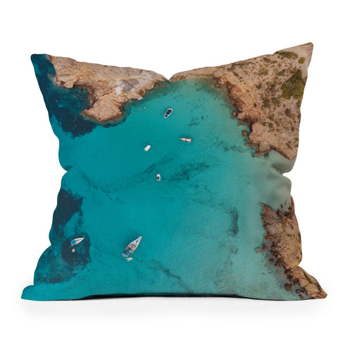 Pita Studios Aerial Ibiza Coast Outdoor Throw Pillow