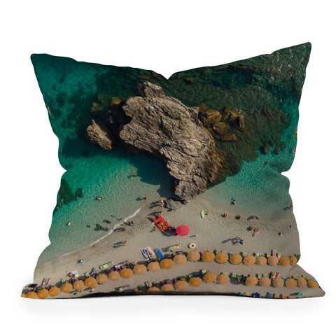 Pita Studios Coastline of Monterosso beach Outdoor Throw Pillow