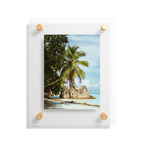 Pita Studios Palm tree bending over the sea Floating Acrylic Print