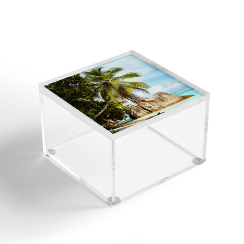 Pita Studios Palm tree bending over the sea Acrylic Box