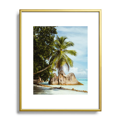 Pita Studios Palm tree bending over the sea Metal Framed Art Print