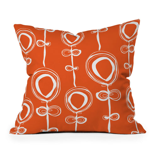 Rachael Taylor Contemporary Orange Outdoor Throw Pillow