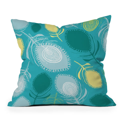 Rachael Taylor Electric Feather Shapes Outdoor Throw Pillow