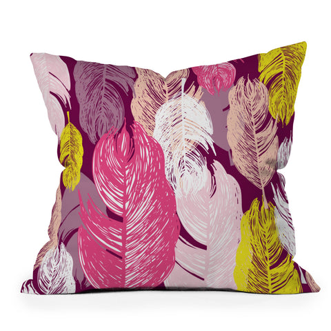 Rachael Taylor Funky Feathers Outdoor Throw Pillow