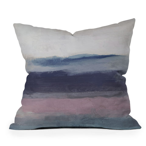 Rachel Elise Purple Waves Outdoor Throw Pillow