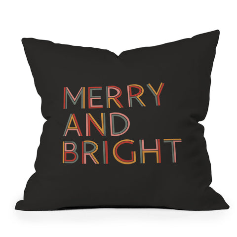 Rachel Szo Merry and Bright Dark Outdoor Throw Pillow