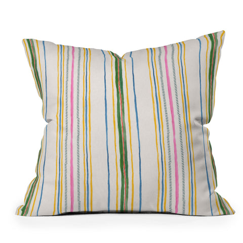 Rachelle Roberts Ticker Stripe Outdoor Throw Pillow