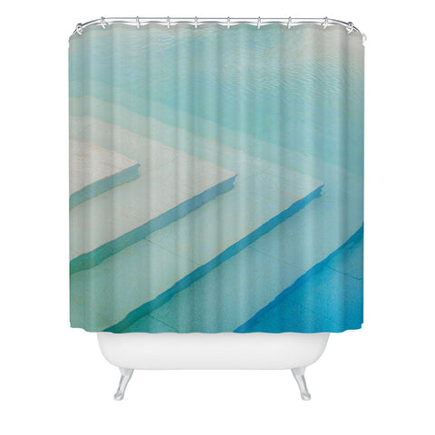 raisazwart Shades of blue Mexico pool Shower Curtain
