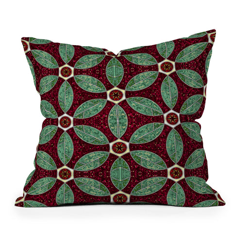 Raven Jumpo Pomegranate Mosaic Outdoor Throw Pillow