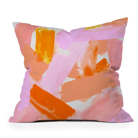 Rebecca Allen Covered in Blush Outdoor Throw Pillow