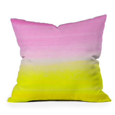 Rebecca Allen When Pink Met Yellow Outdoor Throw Pillow