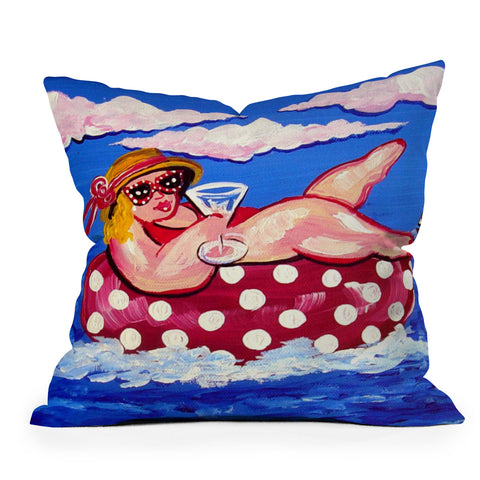 Renie Britenbucher Floating Martini Diva Outdoor Throw Pillow
