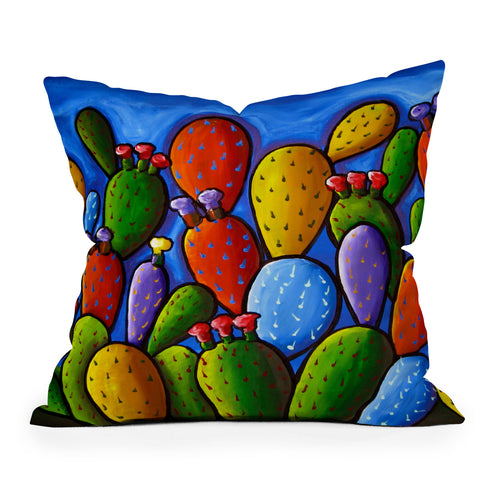 Renie Britenbucher Prickly Pear Cactus Outdoor Throw Pillow