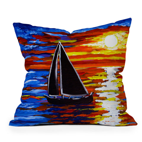 Renie Britenbucher Sunset Sail Outdoor Throw Pillow