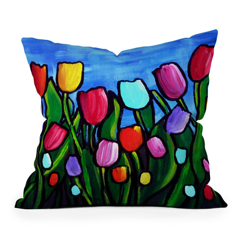 Renie Britenbucher Tulips Outdoor Throw Pillow