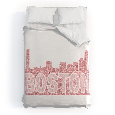 Restudio Designs Boston skyline all red letters Duvet Cover