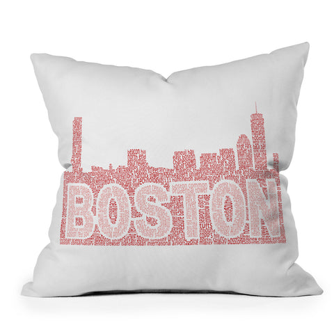 Restudio Designs Boston skyline all red letters Outdoor Throw Pillow