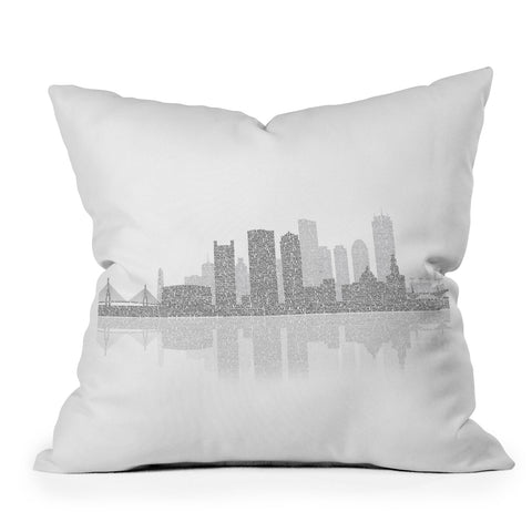 Restudio Designs Boston Skyline Reflection Outdoor Throw Pillow