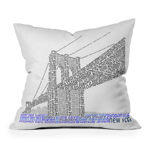 Restudio Designs Brooklyn Bridge Outdoor Throw Pillow