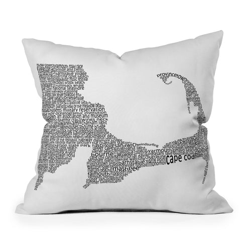 Restudio Designs Cape Cod Map Outdoor Throw Pillow