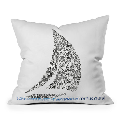 Restudio Designs Corpus Christi Sailboat Outdoor Throw Pillow