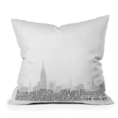 Restudio Designs New York Skyline 1 Outdoor Throw Pillow