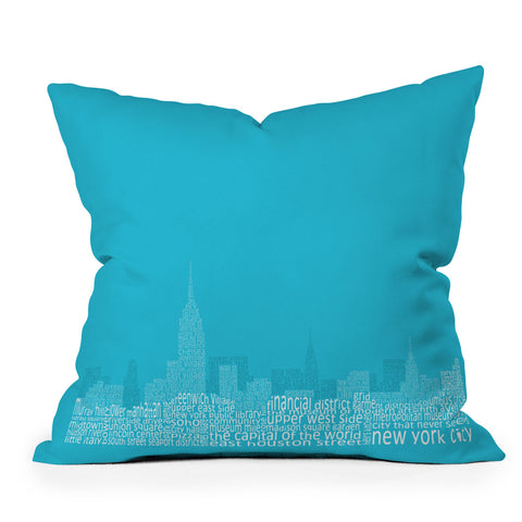 Restudio Designs New York Skyline 3 Outdoor Throw Pillow